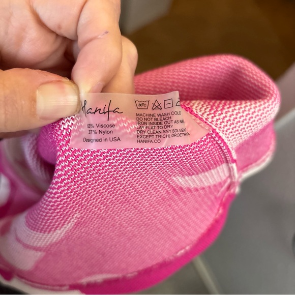 Hanifa Soraya Maxi Pink White Long Sleeve Thick Knit Long Wiggle Dress Size M - Picture 7 of 7